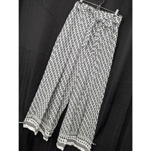 Black and White Patterned Women's Pants